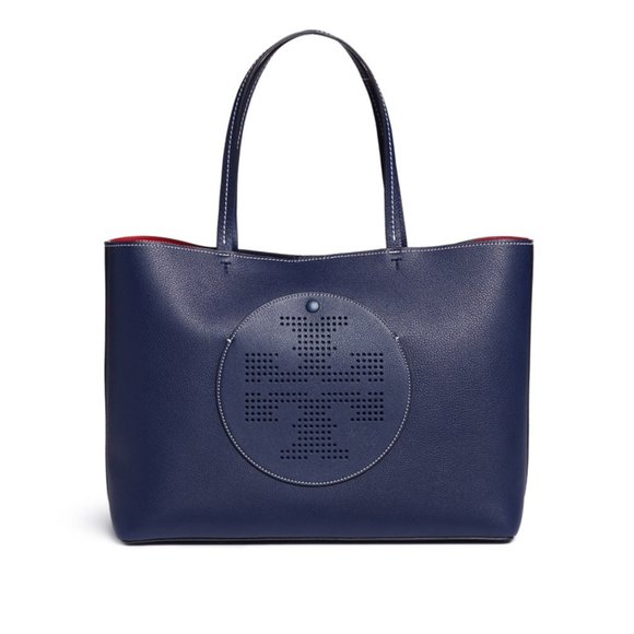 Tory Burch Perforated Logo Tote - Picture 1 of 5